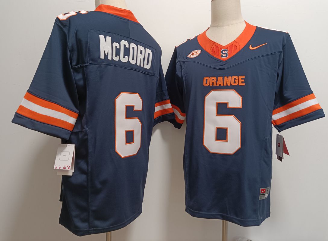 Men Syracuse Orange #6 Mccord Drak Blue Nike 2025 NCAA Jersey